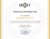 Сертификат официального дистрибьютера завода ERSET (Турция)